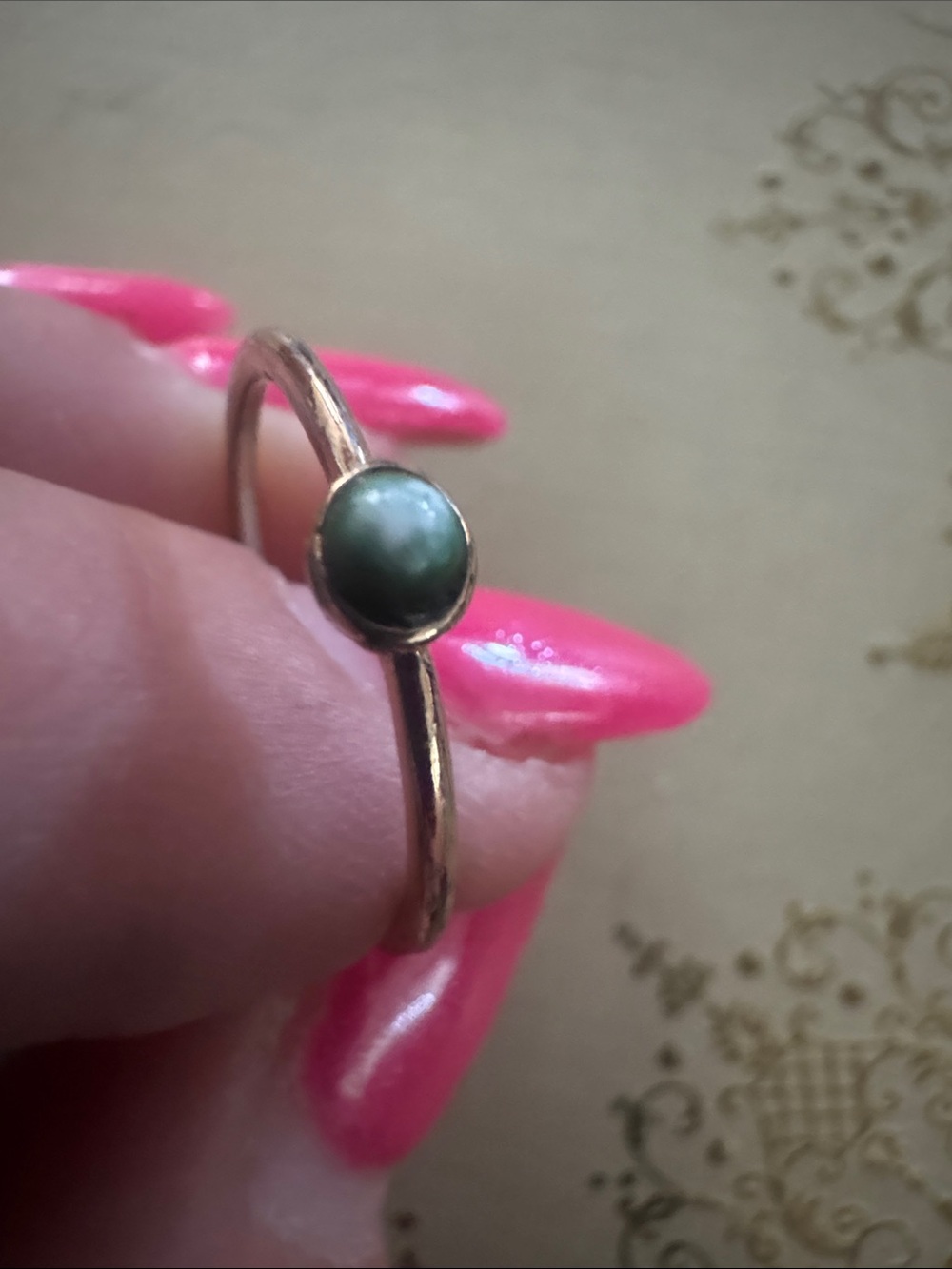 Delicate Green Stone Minimalist Ring - Women Jewelry
